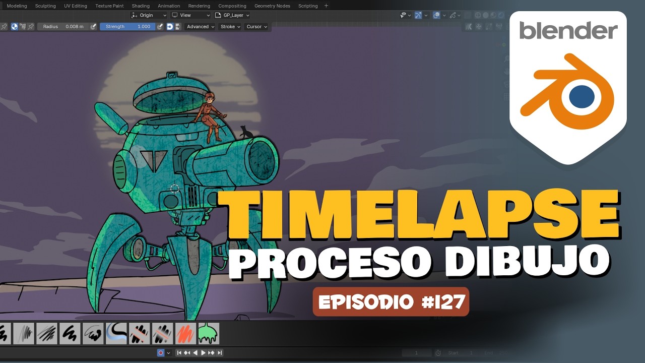 Episodio #127 MECHA GIRL Timelapse Dibujo🔥🔥