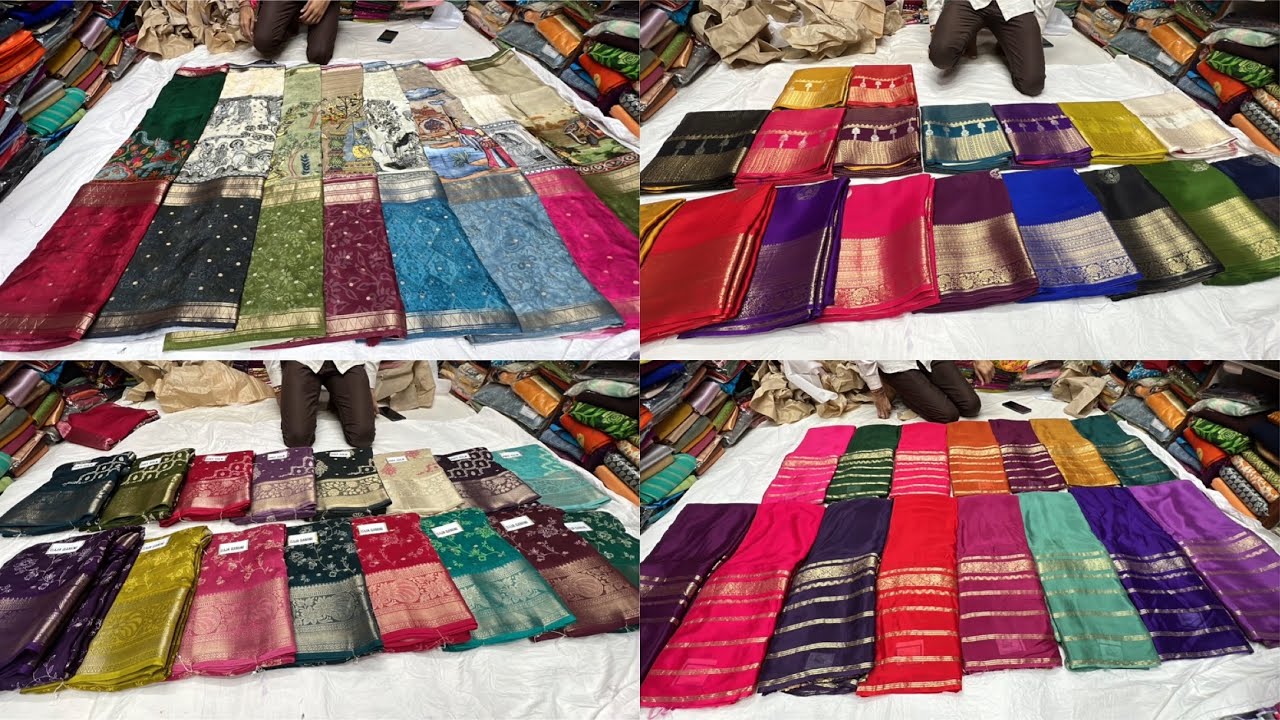 Chickpet Bangalore wholesale Boutique sarees||Single saree courier available
