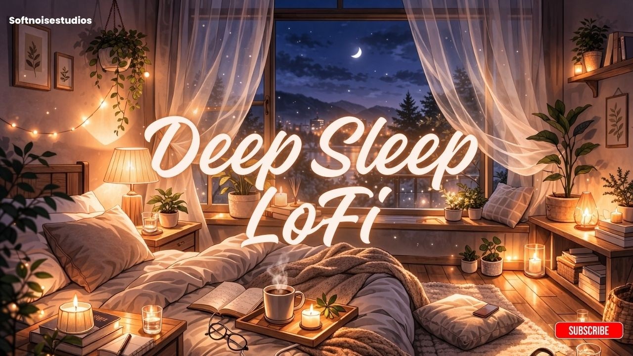 Peaceful Night LoFi 🌙 | Cozy Bedroom Ambience for Deep Sleep #sleep #sleepmusic