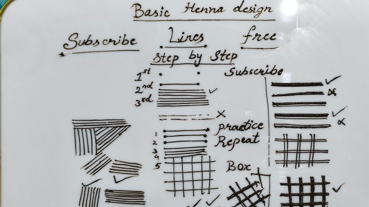 Basic henna design day--1[Lines]how to draw lines#viral #henna #yt #mahendidesigns #basiclearning