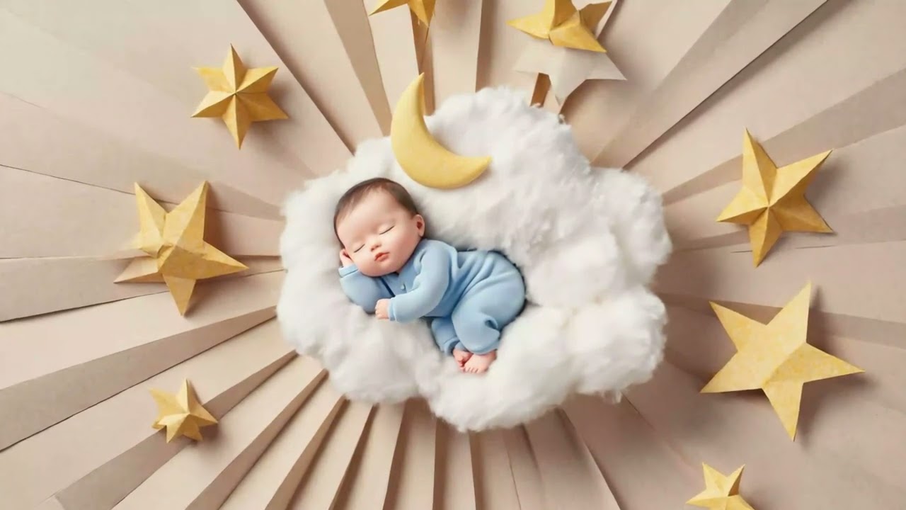 Baby Sleeping on Fluffy Cloud ✨ | Gentle Lullaby for Deep Baby Sleep | 3 Hours Relaxing Music