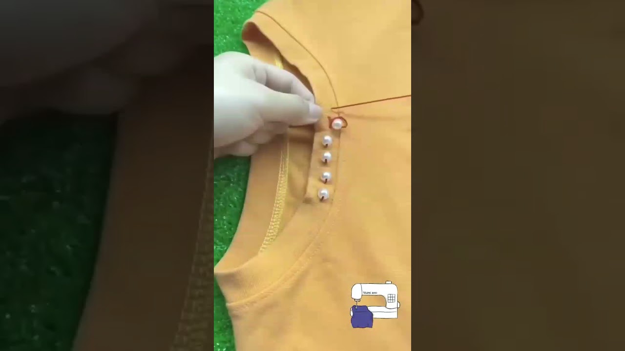 DICA DE COSTURA: COMO AJUSTAR O DECOTE LARGO  RÁPIDO E PRÁTICO , COM PÉROLAS
