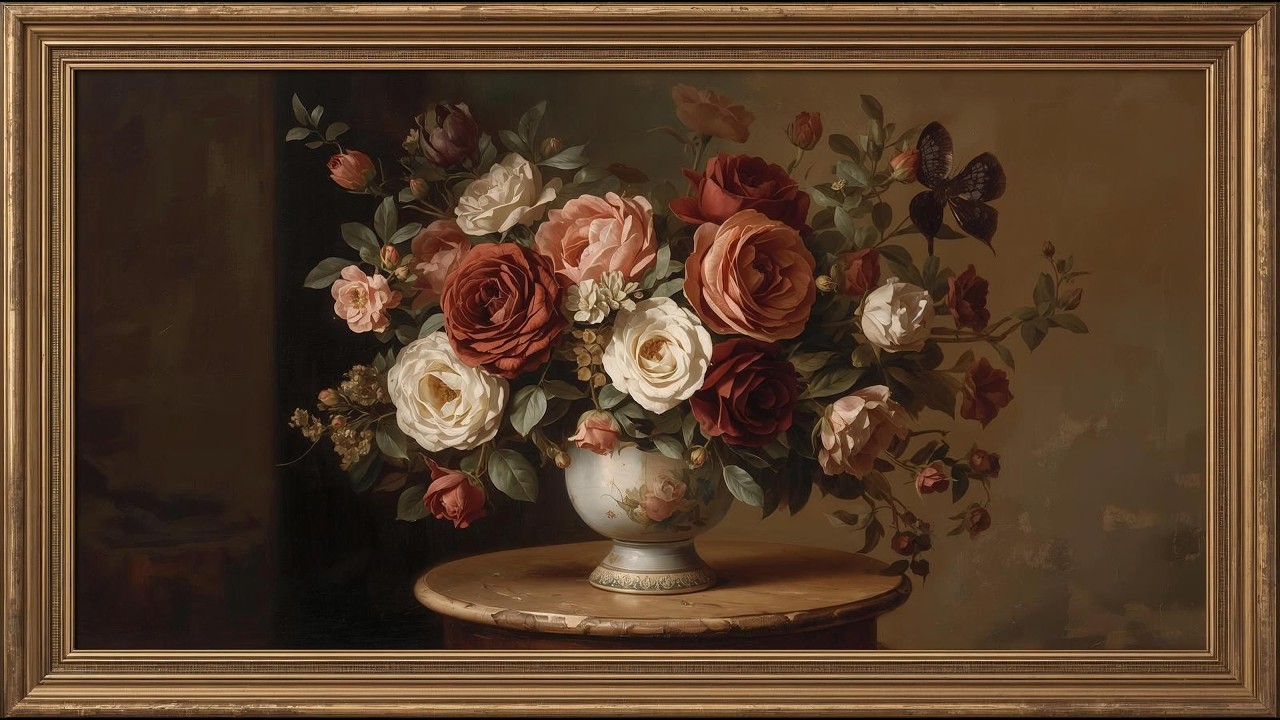 Vintage Valentine Rose Masterpiece 🌹✨ | Classic Romantic Floral Art (4K Ambience)
