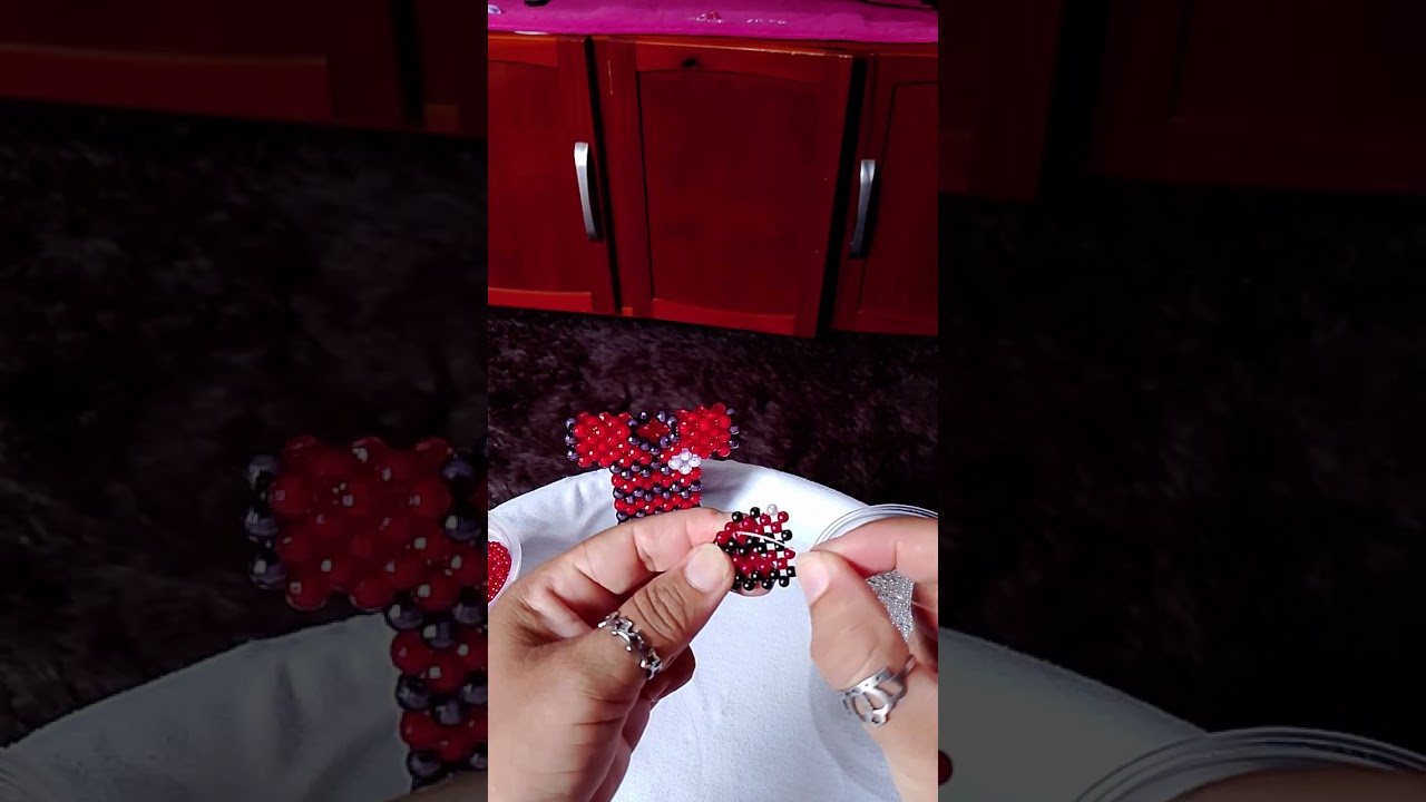 Passo a passo, camisa do flamengo feito com miçangas,Parte 1 