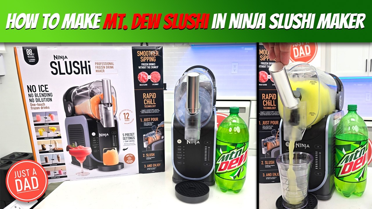 Ninja SLUSHi Professional Frozen Drink Maker FS 301 How to Make a Mtn Dew Slushi