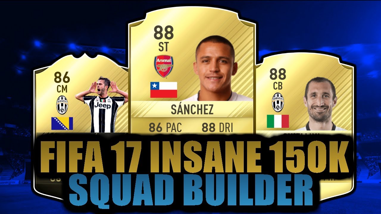 FIFA 17 INSANE OP 150K FUT CHAMPS SQUAD BUILDER FT SANCHEZ AND PJANIC! - FIFA 17 SQUAD BUILDERS