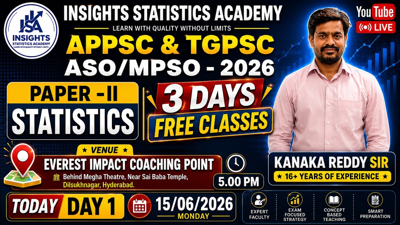 🔥 APPSC & TGPSC ASO/MPSO 2026 | Paper-II Statistics | 3 Days FREE Classes | Day-1 Live