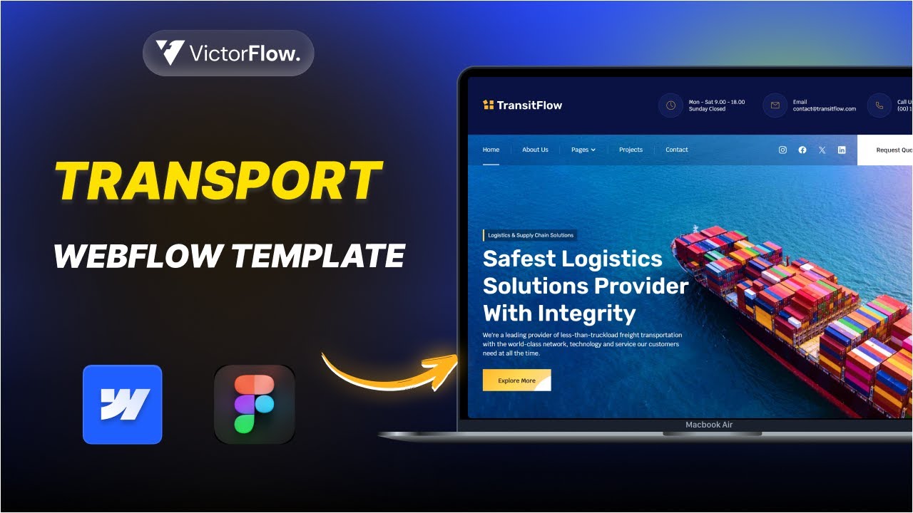 Create a Professional Transportation & Logistics Website in Webflow | TransitFlow Template