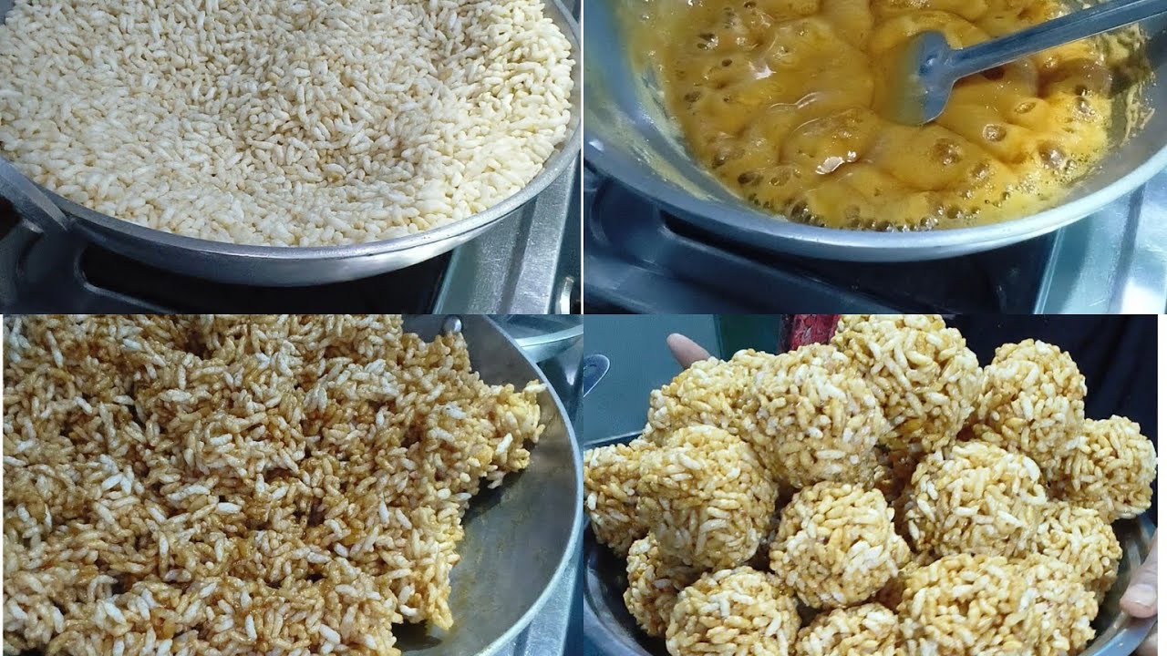 फरही/मुड़ी/मुर्मूरे का लड्डू/लाई कैसे बनाए| how to make puffd rice's laddu(sweet dishe) 