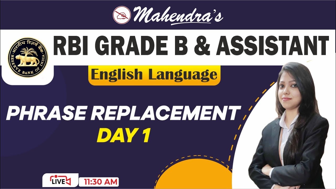 RBI Grade B | RBI Assistant | Bank Exams 2022 | Phrase Replacement | English Language