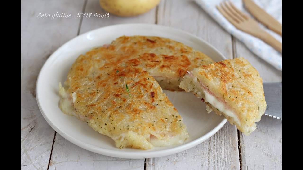 Cena pronta in 10 minuti!  ROSTI di PATATE RIPIENO  di prosciutto e scamorza
