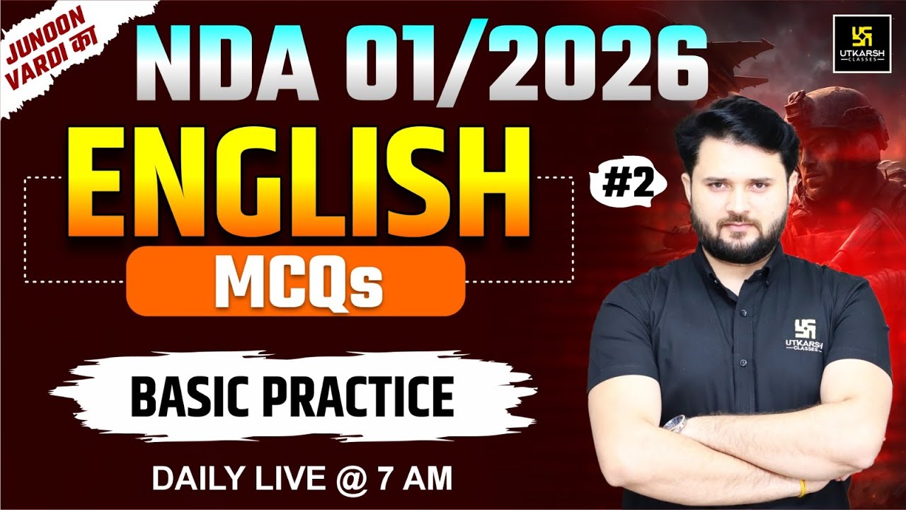 NDA 01/2026 | English MCQs Basic Practice | Utkarsh Defence Academy | Vikas sir