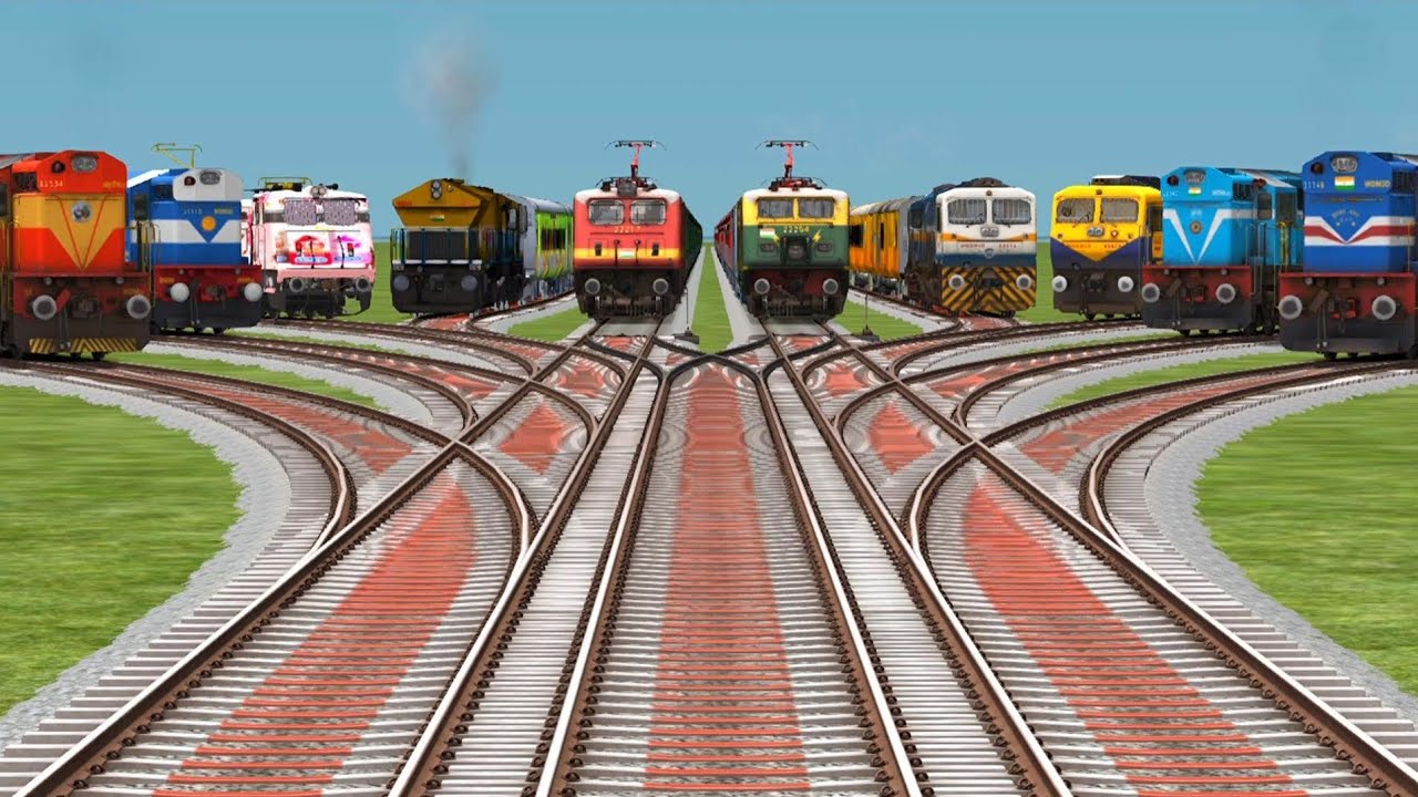 Top 🔟 Train's Bhartiya Rails On Gadi || Indian Train 3D Express Railroad Tracks Beamng Train
