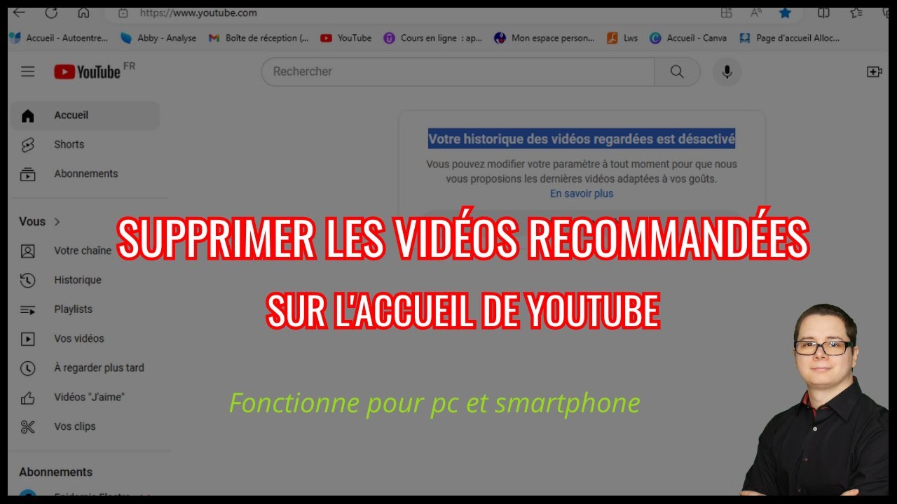 Supprimer les vid&eacute;os recommand&eacute;es sur l'accueil youtube