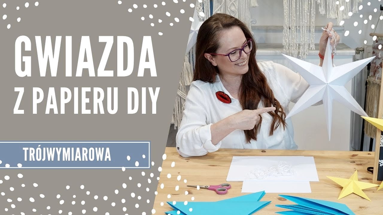 Świąteczna gwiazda z papieru - proste #diy tr&oacute;jwymiarowa - HAART