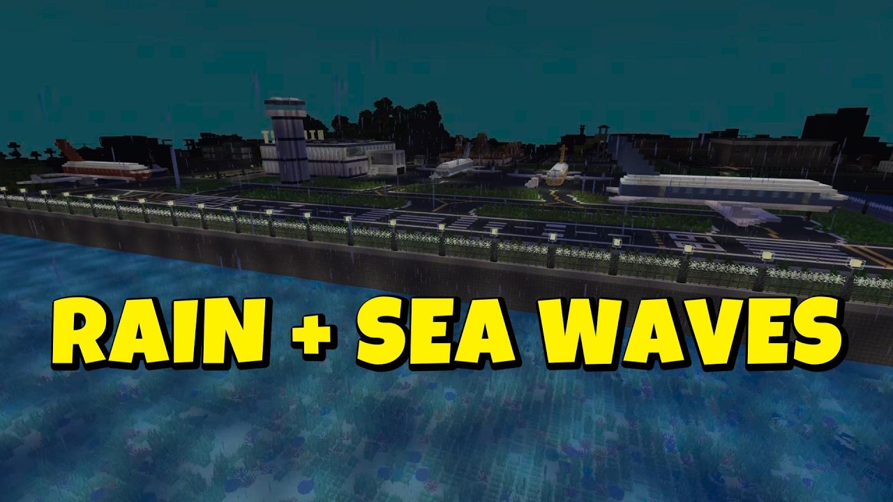 Minecraft Rain & Ocean Waves 🌧 Night Relaxing Ambience for Sleep, Study & Chill (No Music)