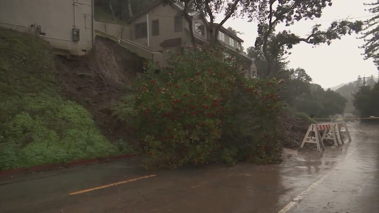 Mudslide forces road closure in Belmont