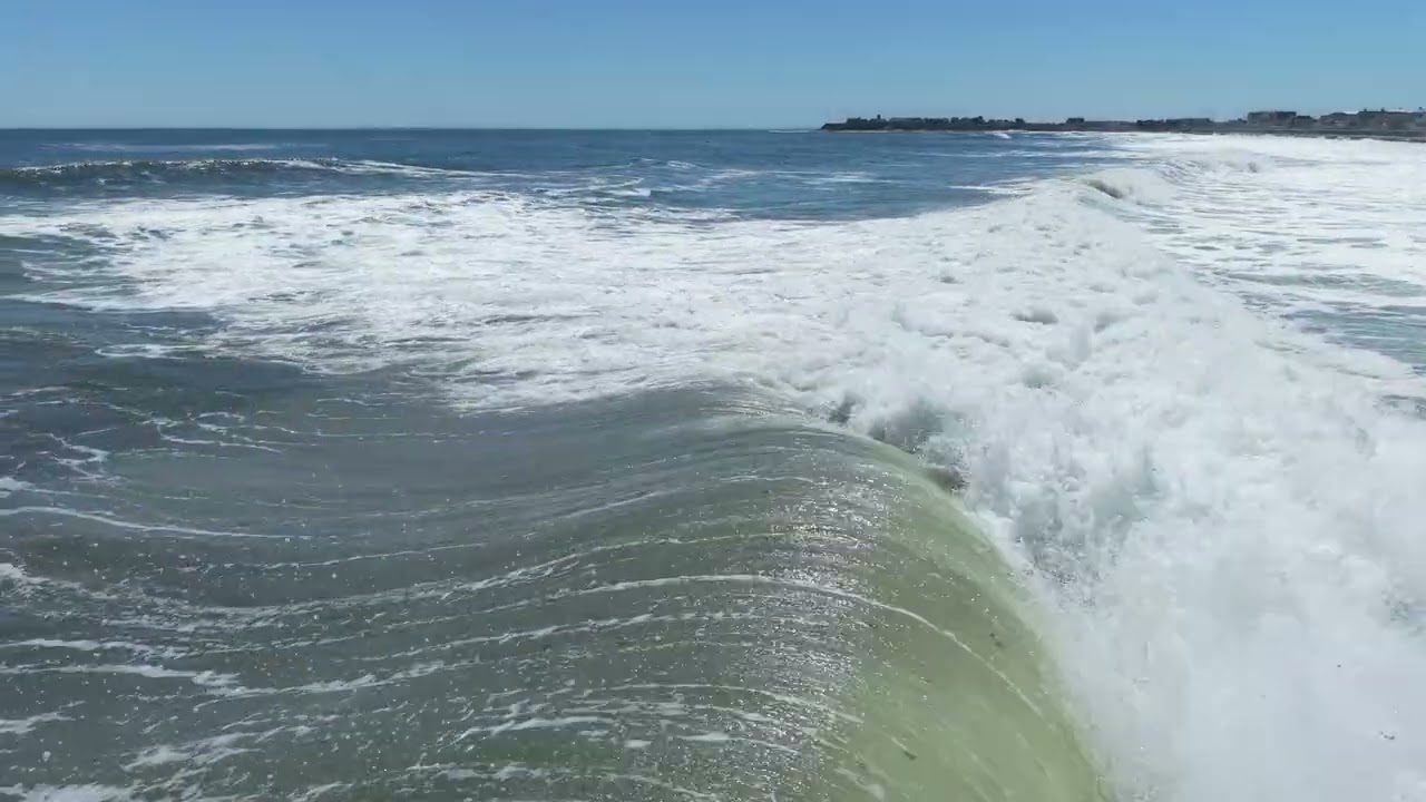 Hampton Beach surf from Hurricane Erin, way far away