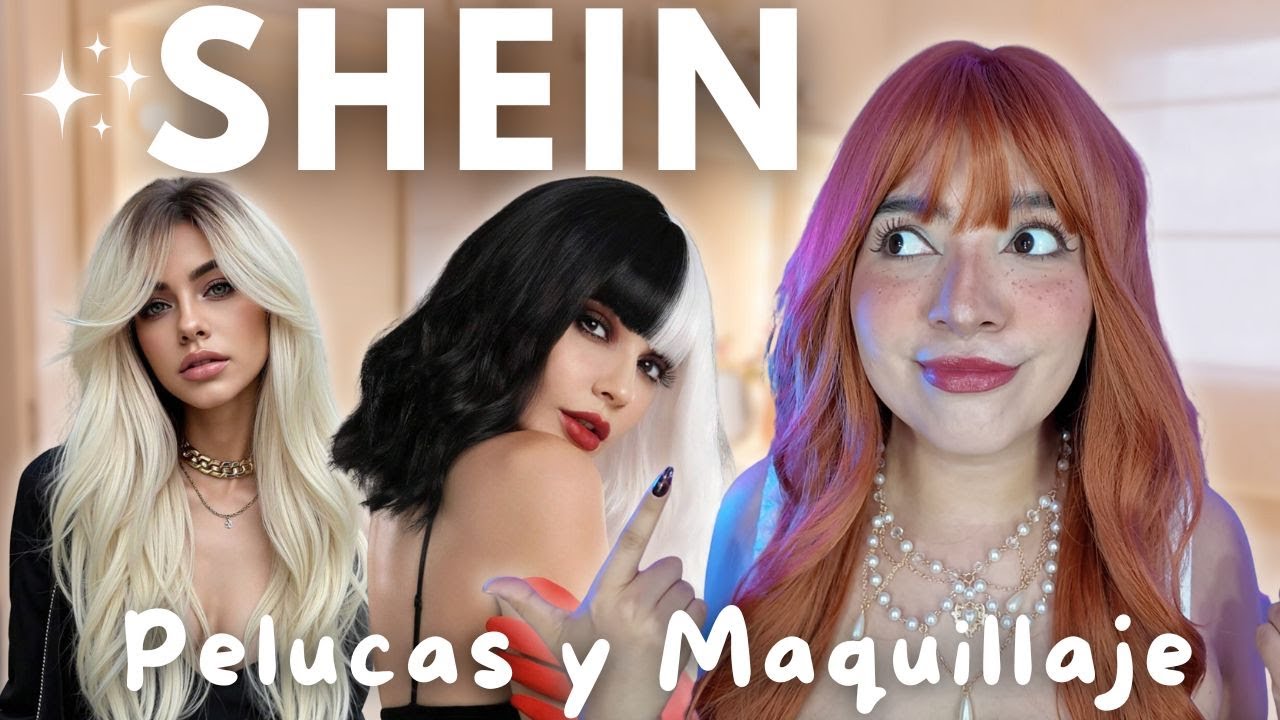 Probándome PELUCAS de SHEIN 💓 ¡Comprando maquillaje de SHEIN! ¿Vale la pena? 👄 ¿Saca granos? 🤩