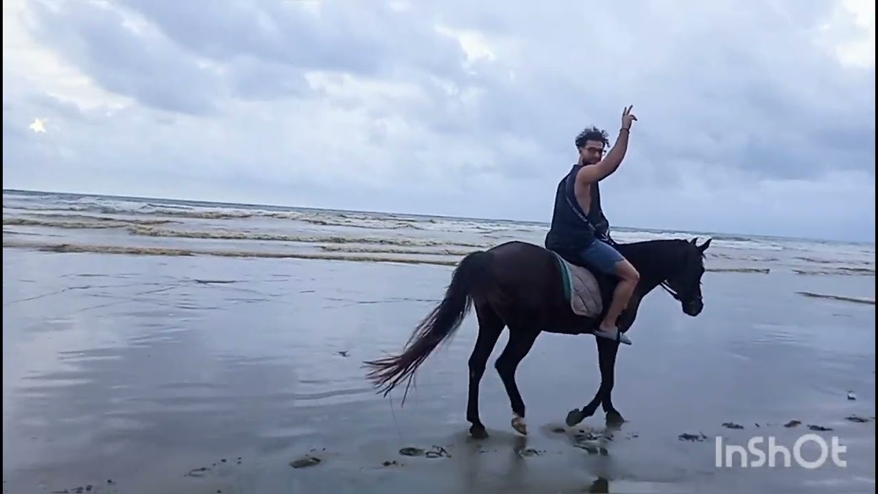 the couple so much fun on the horse at Seminyak beach