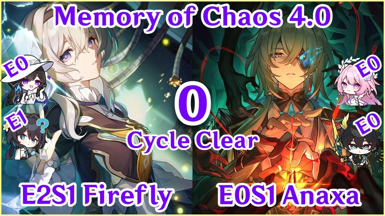 Memory of Chaos 12 - E2S1 Firefly x E0S1 Anaxa with Sustain True 0 Cycle Clear | HSR 4.0