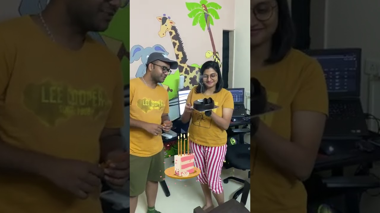 Surprised my GF  @newtsp  on her Birthday with a Cake #shorts #ytshorts #newtspkaruppuvella