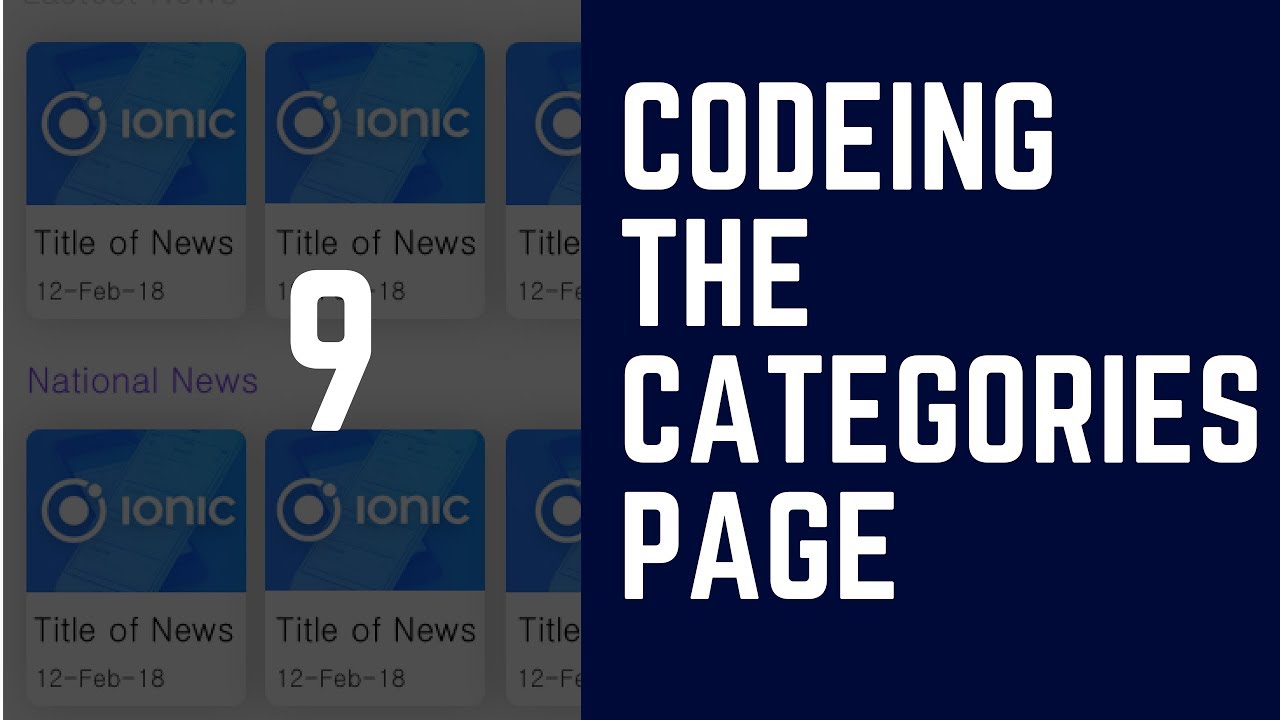How to Design ionic 2 | 3 app from Start to End (News App) | Coding Categories Pagge
