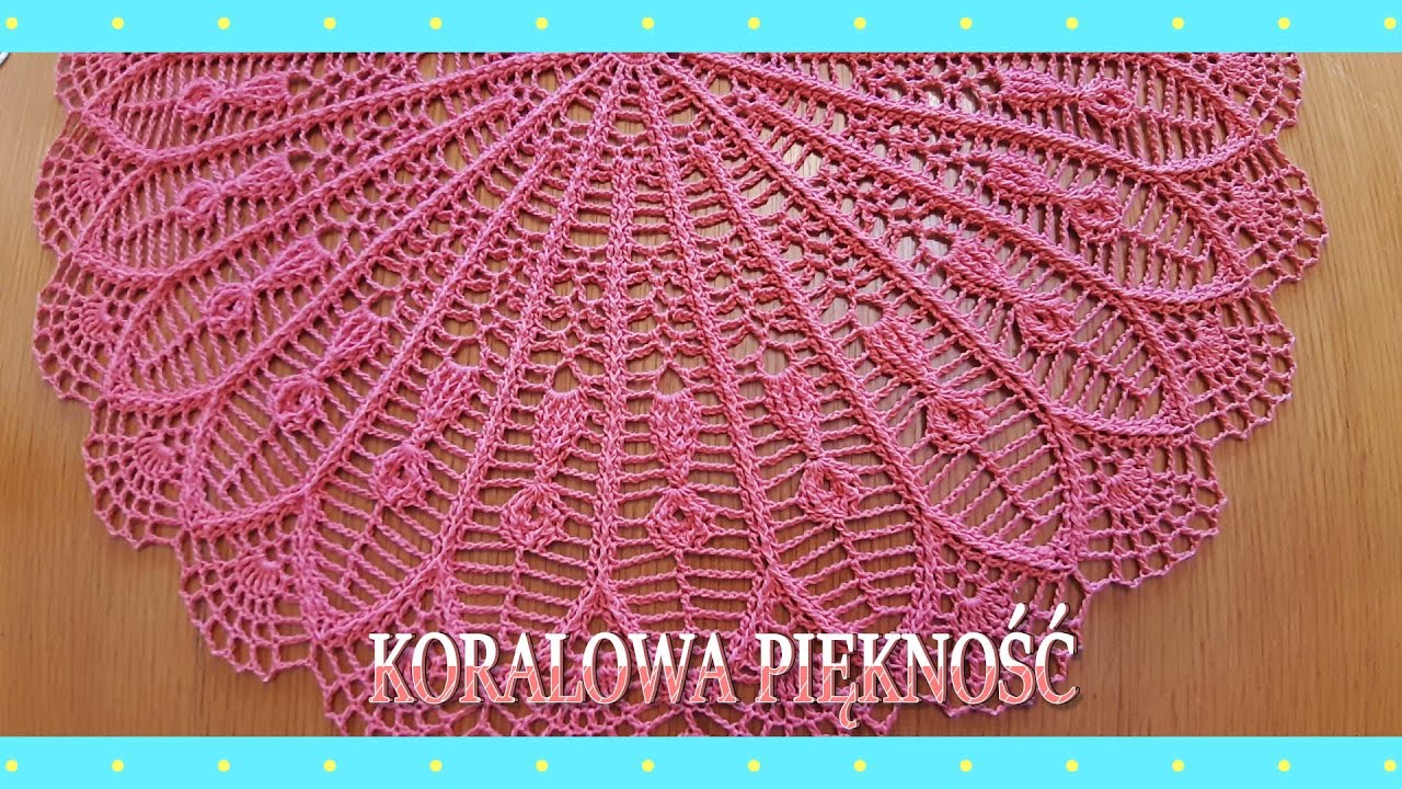 Koralowa piękność - serwetka na szydełku