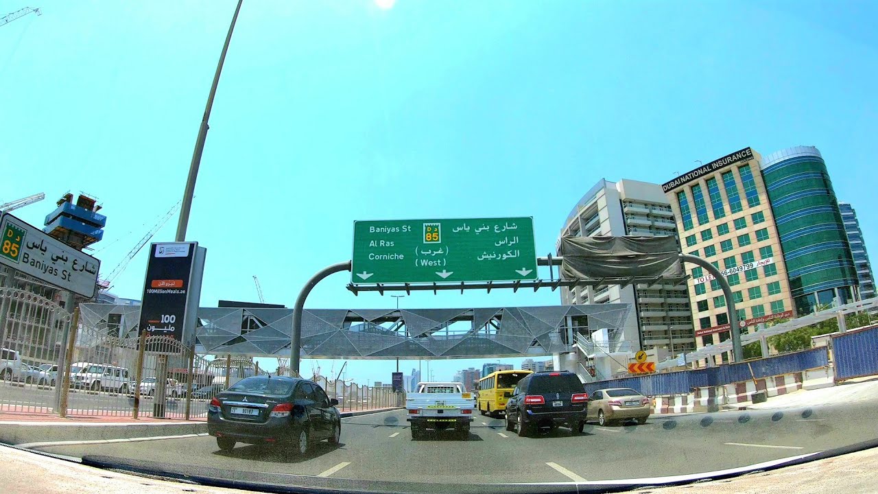 Driving from Business Bay Crossing to Deira Dubai in 4K
