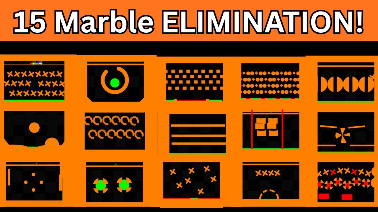 Extreme 15 Marble Elimination Race in Algodoo!