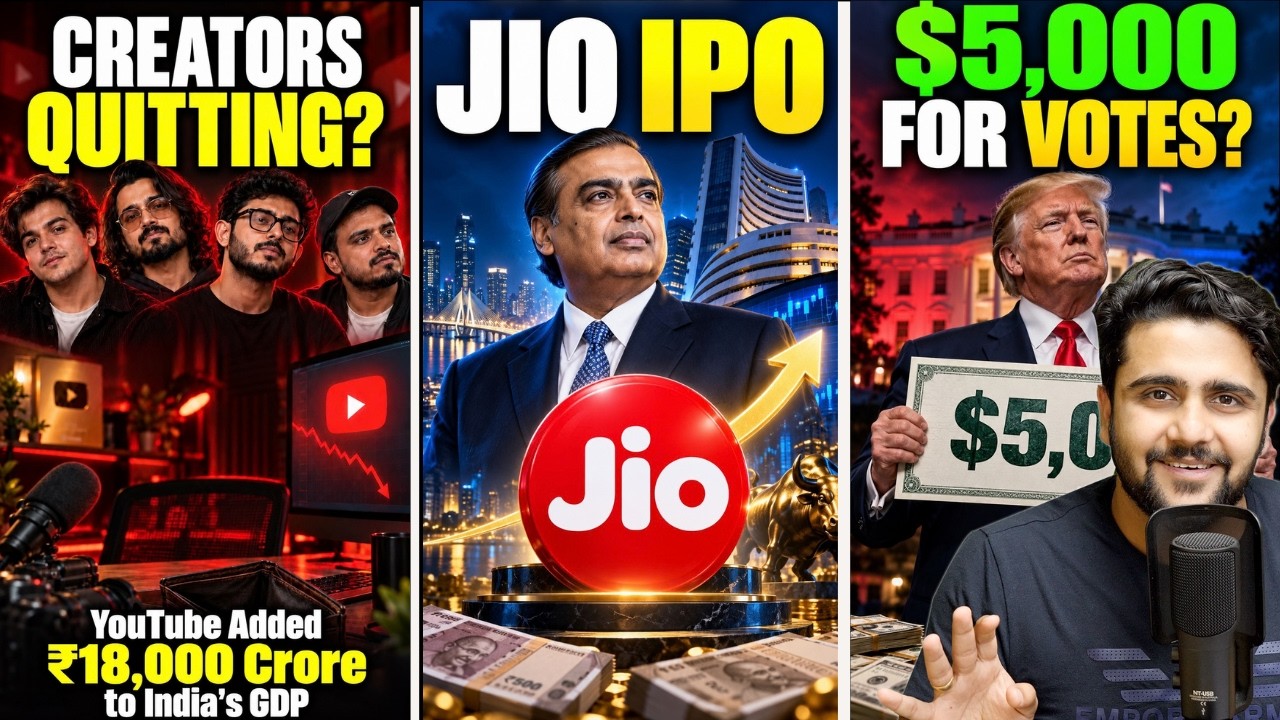 Trump Promises $5,000, Jio IPO Nears, Nvidia, YouTube ₹18,000 Crore Impact on GDP : Business News