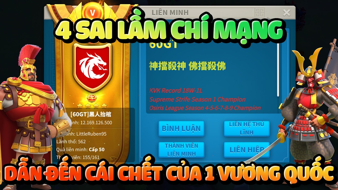 4 Sai Lầm Ch&iacute; Mạng Cần Tr&aacute;nh Để Vương Quốc Kh&ocirc;ng Sụp Đổ C&aacute;c Boss Chia H&agrave;nh L&yacute; - Rise of Kingdoms
