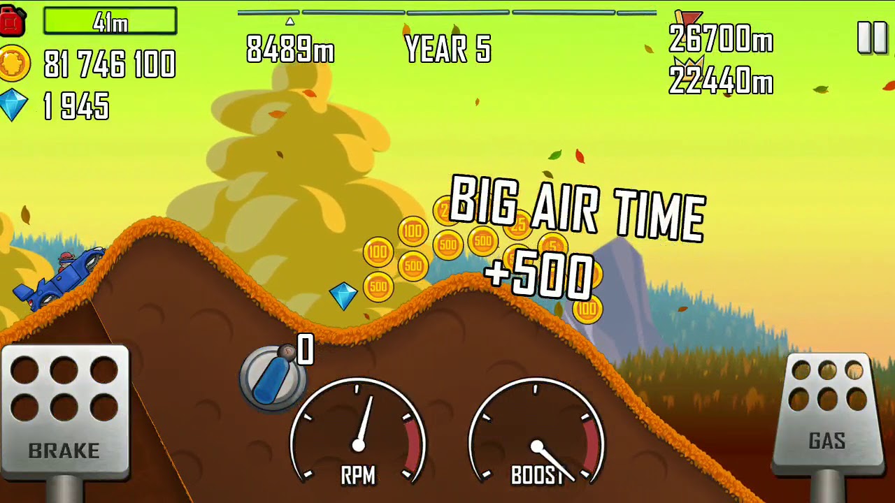 Hill Climb Racing. Rally Car + Seasons. 25078 meters.