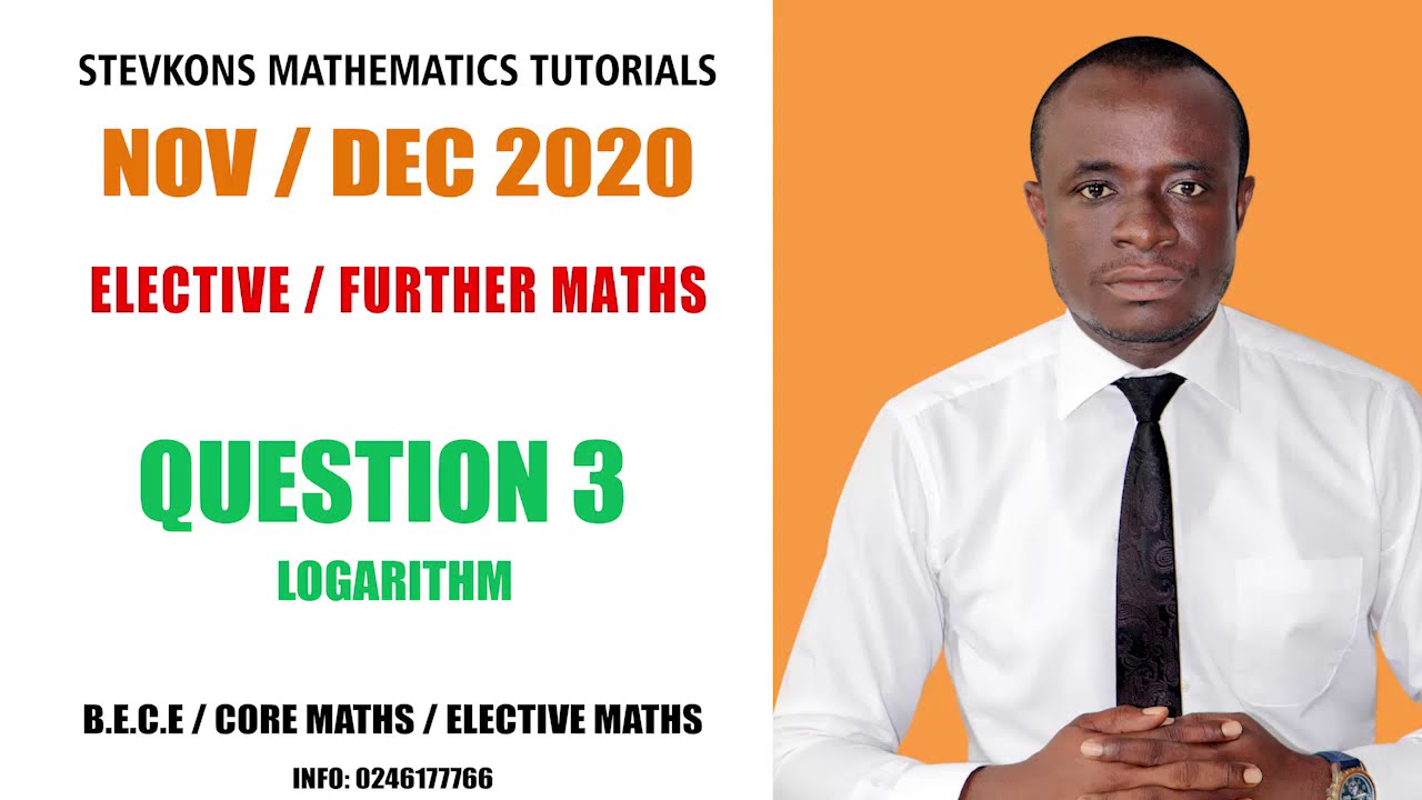 NOV/DEC 2020 Q3: ELECTIVE / FURTHER MATHS
