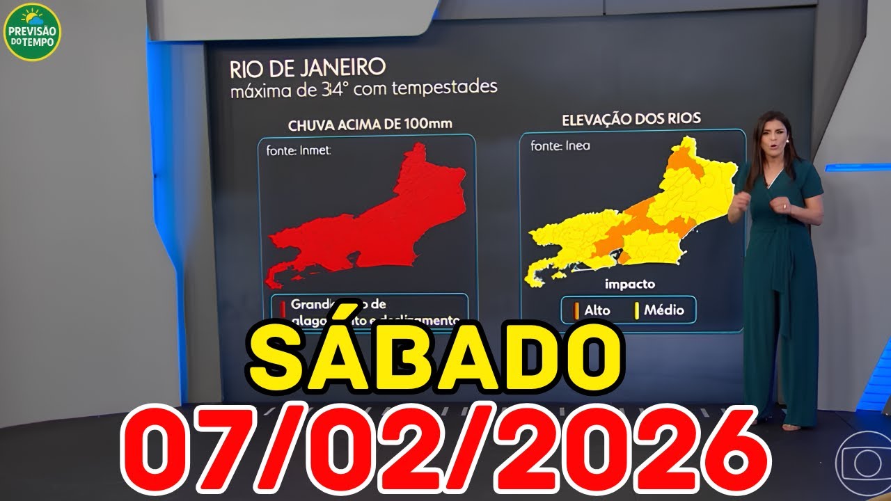 JORNAL NACIONAL - PREVISÃO DO TEMPO - 07/02/2026 / SÁBADO