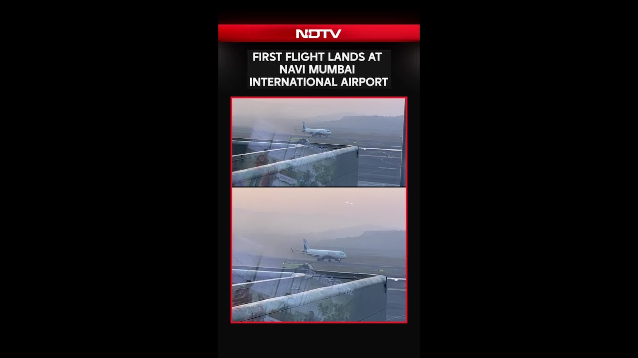 First Flight Lands At Navi Mumbai International Airport