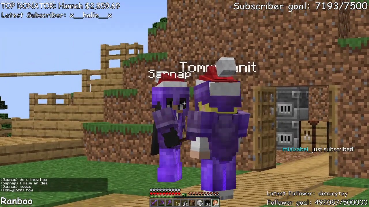 Ranboo prepares for war against tommyinnit on Christmas on the dream smp (VOD)