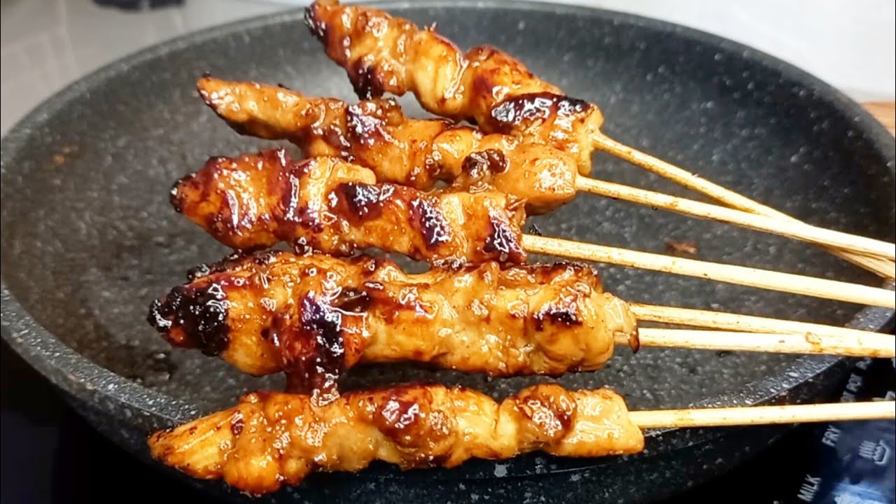 ENAK BANGET...RESEP RAHASIA SATE AYAM BUMBU KACANG TEFLON GURIH BIKIN NAGIH