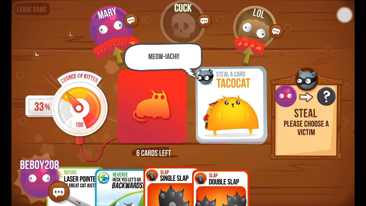 [Exploding Kittens Online] Why did I win this game?
