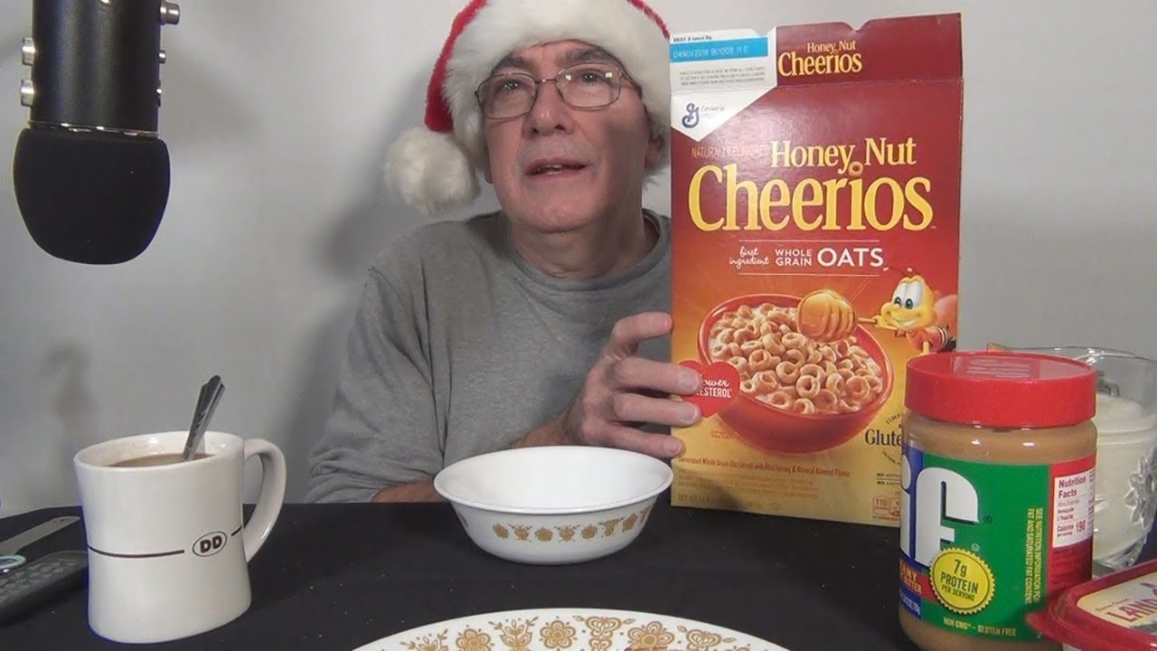 ASMR Eating Honey Nut Cheerios Breakfast Whispering