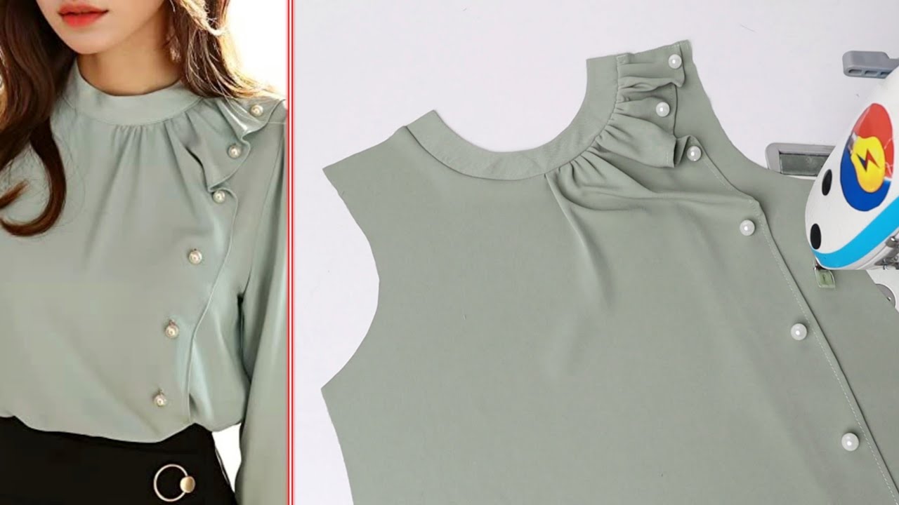 Beautiful Sewing on How to Cut & Sew Women Collar Design With Ruffle & Lulu // Sewing Tips & Tricks