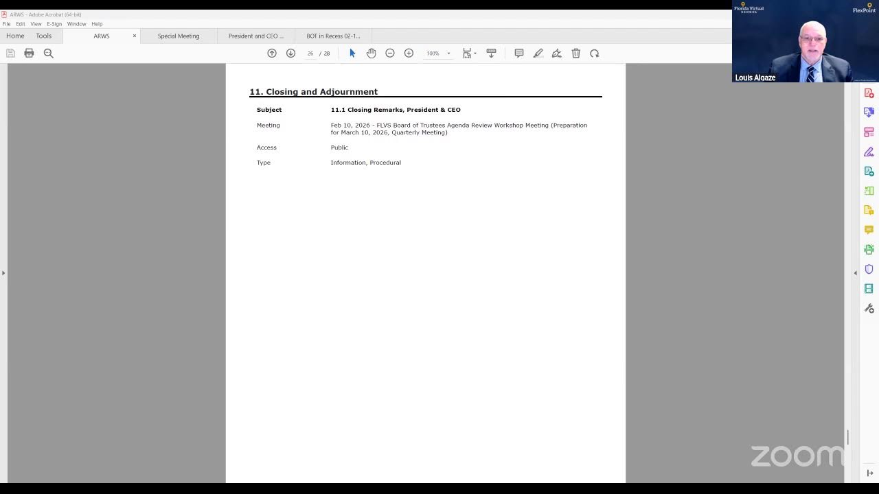 FLVS Board of Trustees Workshop - 2/10/26