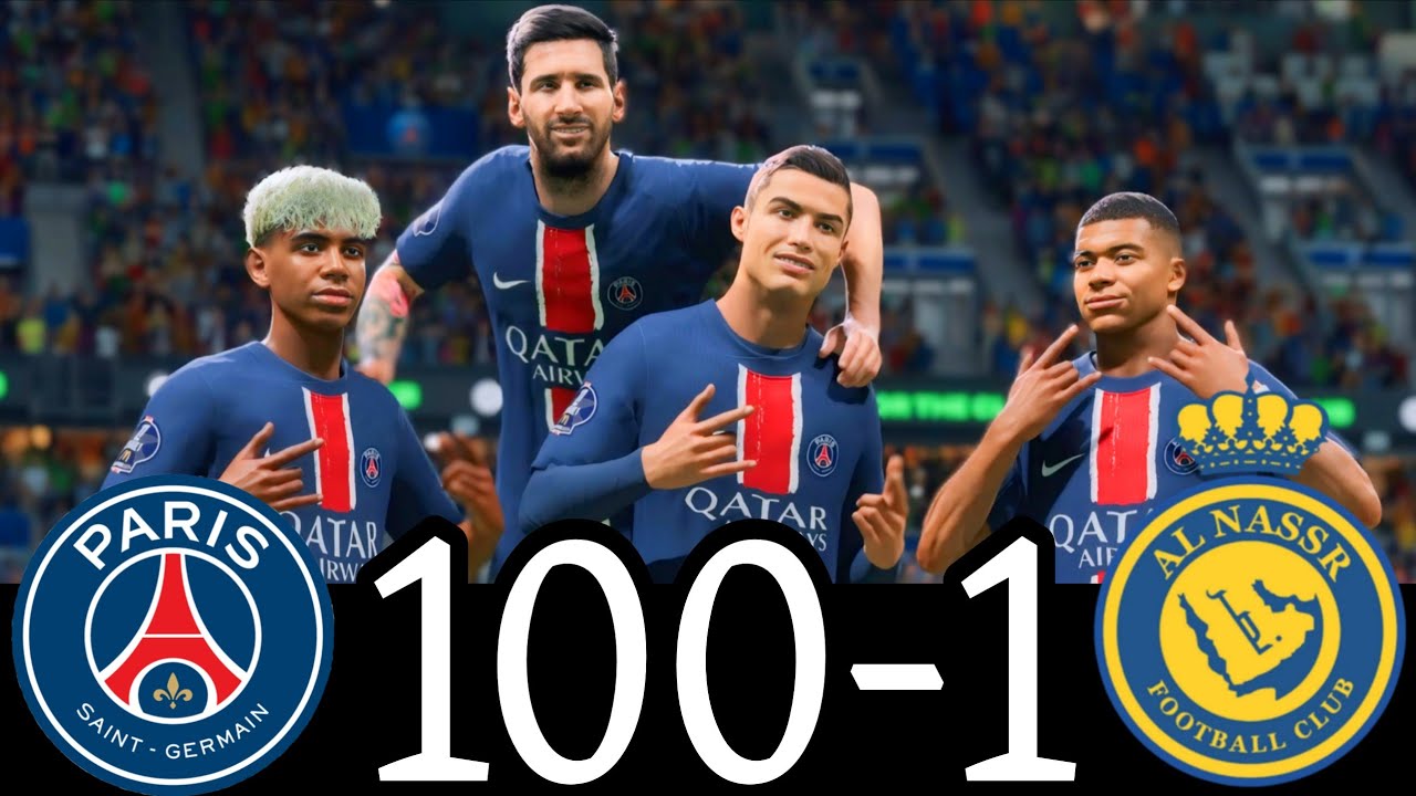 FC 24 -MESSI RONALDO NEYMAR & MBAPPE | ALL STARS |  AL NASSR 100-0 MANCHESTER UNITED
