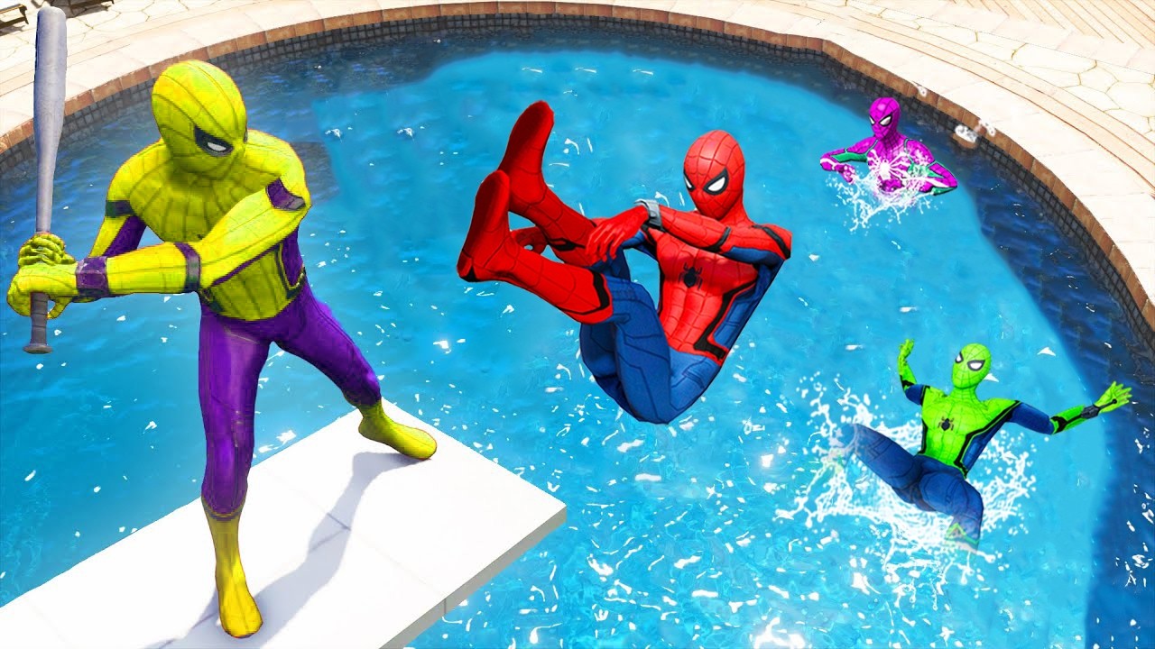 Rainbow Spiderman Ragdolls in GTA 5 (Compilation ) #20