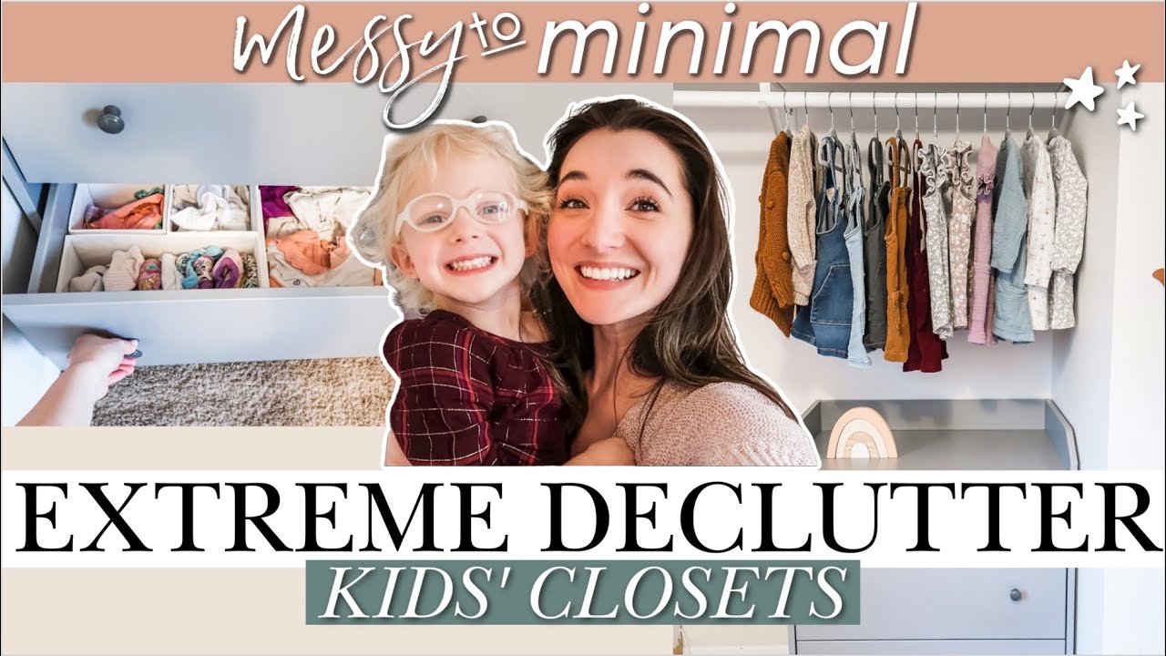 *New!* EXTREME DECLUTTER + ORGANIZE! Messy To Minimal: KID'S CLOSETS + Room Organization MOTIVATION