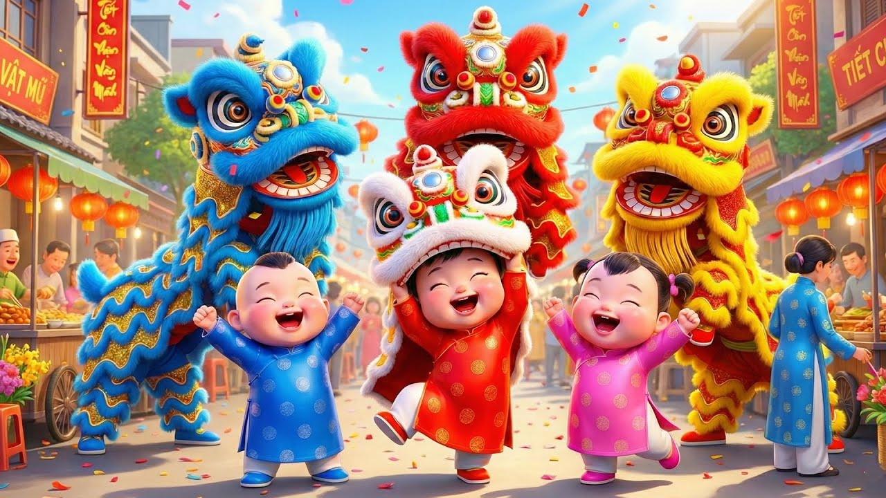 Nhạc Xuân Thiếu Nhi | Bé Đón Tết Vui Vẻ Cả Ngày | Nhạc Tết Múa Lân Ông Địa Cho Bé 2026