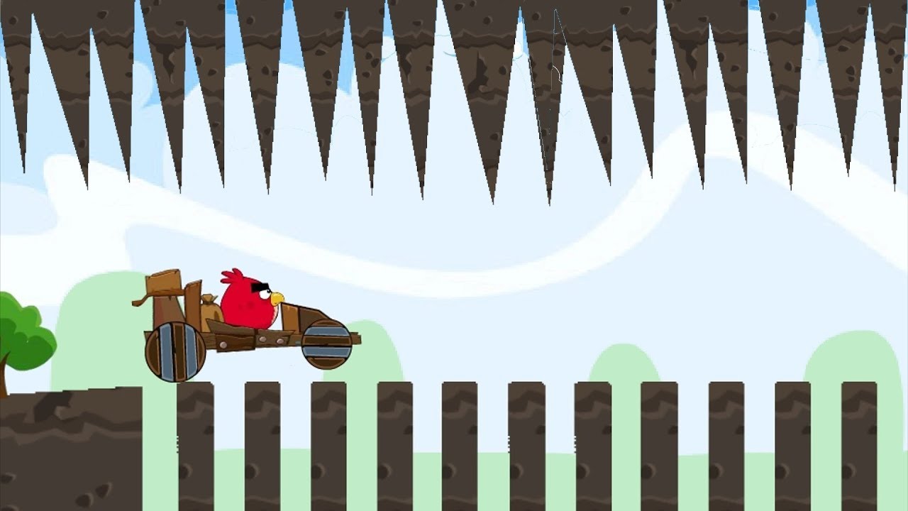 Angry Birds Cross Country Car Racing Game! RED WHEELIE STUNTS!