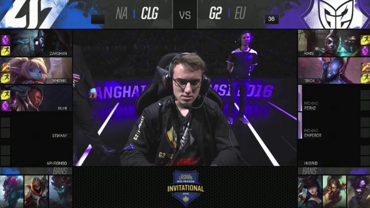 CLG (NA) vs G2 (EU) MSI Day 2 Group Stage 2016 | Counter Logic Gaming vs G2 Esports