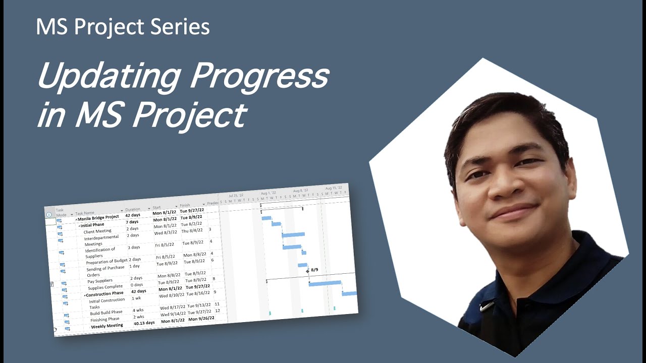 Обновление хода выполнения задачи в MS Project
