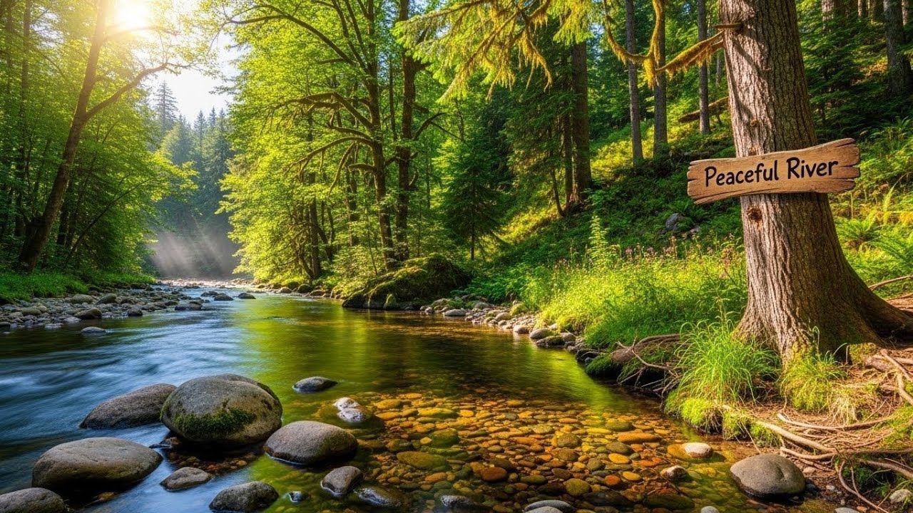 River Flow Through Forest 🌲🌊 Peaceful Soundscape for Sleep and Inner Peace #2042
